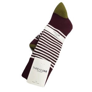Retro Dress Socks Striped Collegiate knit throwback 70s athletic Cotton Colorful